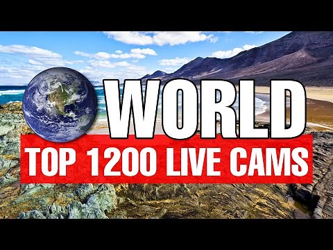 🔴 1200 TOP LIVE WEBCAMS around the World with relaxing Music ☕ and Map | SkylineWebcams