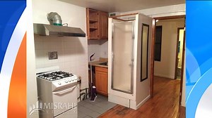 NYC apartment with shower in kitchen renting for $1,795