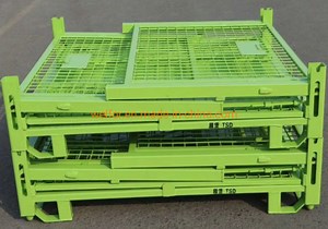 [Hot Item] Stacking Racks Foldable Steel Mesh Box Pallet Metal Containers