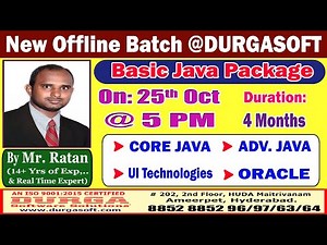 Basic Java Package Offline Training @ DURGASOFT