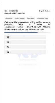 12th Economics: Utility Analysis Explained