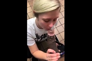 Real amateur blonde gives a hot POV blowjob on the train