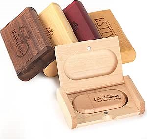 Personalized Wooden/Bamboo USB 3.0 Flash Drive 16GB - Handmade Custom Engraved Memory Stick for Wedding, Corporate Gifts, Promotions, Events (Containing Exquisite Bags)