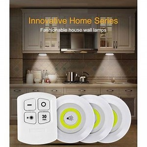 3 lampes COB LED Night light sans fil plus télécommande pour armoire