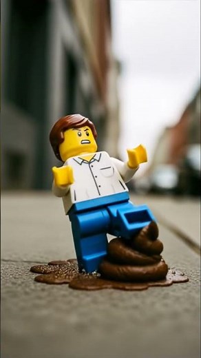 Lego man slips in poop ￼AI
