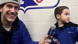Meet Gavin! The Kitchener Rangers Jr. Reporter! 🎤 Watch as Gavin asks Riley Damiani, Michael Vukojevic and Greg Meireles some hard-hitting questions! Full video 🎥 bit.ly/2H25us1 #RTown | Kitchener Rangers