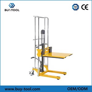 [Hot Item] Buytool Pj4150 400kg 1800mm Hydraulic Hand Lift Manual Stacker Mobile Stacker Conveyor
