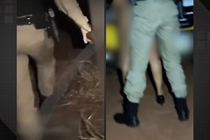 Vídeo: PM aborda casal e se junta a “safadeza” no capô da viatura