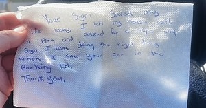 Student's homemade bumper sticker saves stranger's life after asking universe for 'a sign'