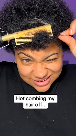 HAVE YALL DID THIS ? CUTTING YOUR BANGS TOO SHORT ?? HOT COMBIN YOUR HAIR OFF ??? BE FR !! #hairfail #hotcomb #hairtutorial #shortbangs #bang #omg | Just Brittt