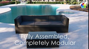 UrbanFurnishing.net - 9 Piece Wicker Outdoor Patio Dining Set - Black Wicker/Charcoal