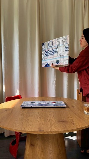 Some peaceful moments spent looking closer at the “Ethereal” tile mural 52x65cm #tileinspiration #moderninterior #interiordesign #homedecor #summerhouse #designdetails #contemporarystyle #interiorstyling #myrsinialexandridi #modernluxury #designyourworkspace #deco #decoration #mediterranean #studiolife | myrsini_alexandridi