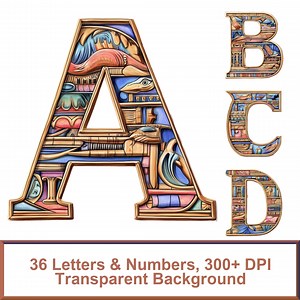 Egyptian Hieroglyph Font – Transparent PNG Alphabet (digital Download) - Etsy Australia