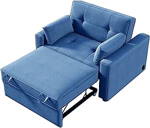 Amazon.com: ClassHouze Loveseat Sleeper Pull Out Sofa Bed with Dual USB Ports, Adjustable Couch Bed Sofa Pull Out Sleeper Sofa Loveseat Sofa with 2 Pillows, Hide a Bed Couches Love Seat Mini Couch,Blue : Home & Kitchen