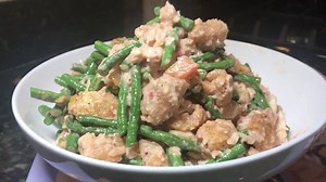 Chinese Long Beans in Coconut Milk, Crab and Pork Rinds. (Ginataang Sitaw with Alimango and Chicharon) Note: if you don’t have an access to Chinese Long Beans- please use green beans) Prep time: 10 minutes Cooking time: 10 minutes Yields: 6 servings with steamed rice. Please click the link to go to Chefronbilaro.com for the complete recipe. http://chefronbilaro.com/ | Chef Ron Bilaro