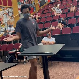 3.8K views · 34 reactions | Scottie Barnes reenacted his Florida State Seminoles Basketball pregame routine for his freshmen leadership class  (via Seminole Athletics Student Services) | ACC Network | Facebook