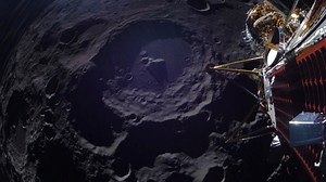 Athena Lunar Lander: South Pole Moon Views | IM-2 Mission | Intuitive Machines FriendsofNASA.org: This image sequence from 0 seconds to 20 seconds is from a public affairs camera and is made up of 240 images taken over a mid-latitude region over a 10-minute span. Each picture is shown as one camera frame. For reference, Athena captured the image sequence starting at 20 seconds over the Moon's south pole region near her intended landing site, Mons Mouton—one of NASA's designated human landing sit