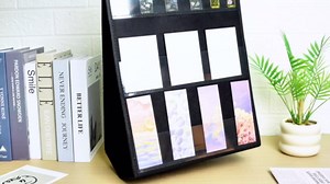 Faccito Bookmark Display Stand, Double Sided Portable Holder for Bookmarks, Black Desktop Display Rack for Retail Store, Vendor Booth, No Assembly Required