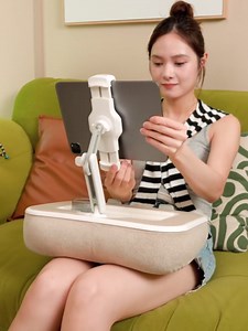 Car Seat Tray Pillow Stand, Laptop Lap Desk with Mouse Pad, Portable Food Tray with Tablet/Kindle Mount Holder, Front/Rear Seat Table for Office/Eating/Reading, Travel Essentials Accessories