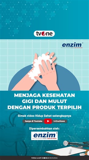 Sariawan atau stomatitis adalah luka atau peradangan yang terjadi pada bibir dan mulut karena kondisi mulut kering. Sariawan dapat dicegah dan diatasi dengan memilih pasta gigi dan cairan kumur yang berorientasi pada kebersihan dan kesehatan, khususnya yang terdapat kandungan enzim dan protein. Kenapa sih kita harus menggunakan produk Enzim ini? Simak video selengkapnya di Youtube tvOnenews https://www.youtube.com/watch?v=4e_D9Qn57jQ&t=3s Dipersembahkan oleh Enzim. #HidupSehat #KesehatanMulutdan