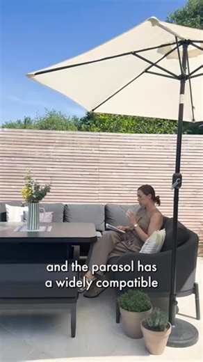 Transform your outdoor area into a serene, shaded sanctuary with our elegant garden parasols. | Vonhaus