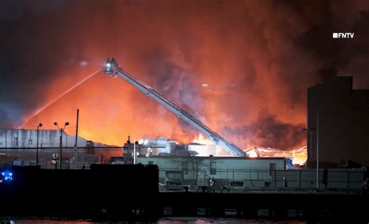 Crews battle massive fire at factory in Brooklyn