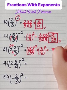 Fractions With Exponents #math #mathreview #mathwithprincess #mathviral #mathlessons #mathematics #mathtricks #multiplicationtricks #fractionswithexponents | Math with Princess