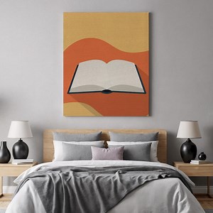Minimalist Book Wall Art on Canvas – Open Book Illustration With Warm Earth Tones for Reading Corners, Study Rooms and Cozy Libraries - Etsy Australia