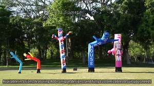 6FT Tacos Inflatable Tube Man with Weather-Resistant Blower (5.5'' Diameter) and Built-in LED - Wacky Waving Dancing Guy for Business Advertising Promotion