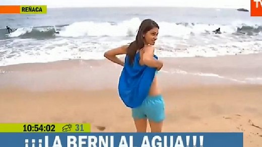 Chilean TV presenter loses her top live-on-air