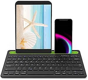 Wireless Bluetooth Keyboard,Portable Ultra-Thin Dual-Channel Bluetooth Keyboard for iOS Android Windows Tablet Smart Phone. (Black)