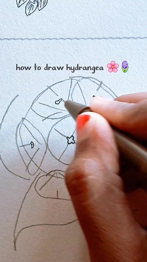 How to draw a hydrangea flowers step by step 🌸 . . . . #drawingtutorial #drawingforbeginners #reels #artist #drawjngtherapy #drawing #flowersketch #flowers #hydrangea #4u | Amara Khansa