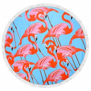 [Hot Item] Red Flamingo Series Funny Lovely Summer Beach Towel with Tassel