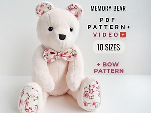 Memory Bear Pattern   Video   Tutorial , DIY Keepsake Teddy Bear - Etsy UK
