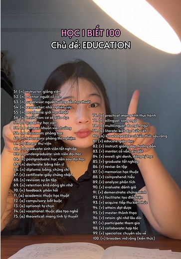 Education là gì? Từ vựng & collocation chủ đề Education (Học 1 biết 100)