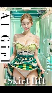 AI ART LOOKBOOK 4K VIDEO AI Girl lifts her skirt every time she takes a photo