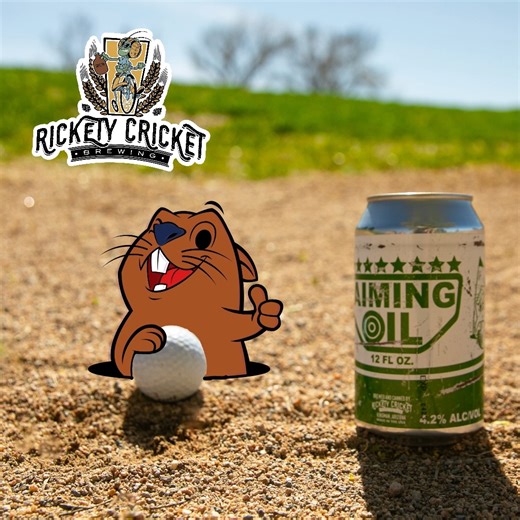 Stay out of the sand with a bit of Aiming Oil blonde ale. Disclaimer: Rickety Cricket Brewing makes no claims that Aiming Oil will improve your golf game. It couldn't hurt though | Rickety Cricket Brewing | Facebook