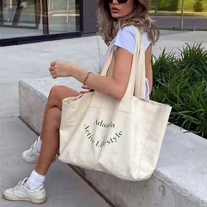 [Hot Item] Wholesale Natural Extra Large Cotton Canvas Tote Bag with Logo Printing for Shopping