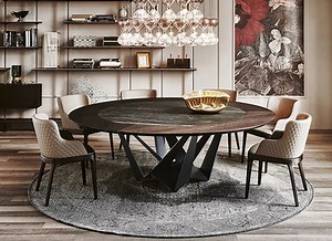 Skorpio Ker/Wood Round Dining Table