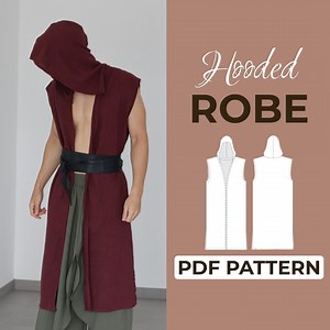 Hooded Robe Sewing Pattern | Cloak Costume Pattern | Easy Beginner Pattern   Easy Illustrated Tutorial | XXS - 7XL | A0, A4 & Us-letter - Etsy Australia