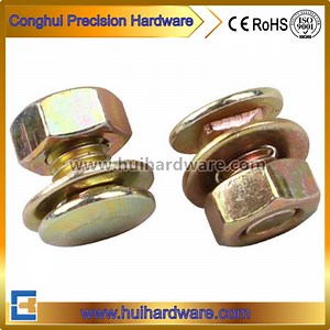 [Hot Item] Yellow Zinc Plated Carriage Bolt with Nut and Washer Assembled