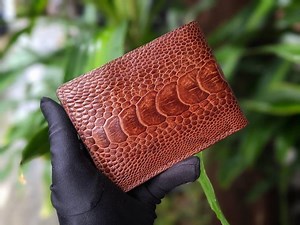 Brown Ostrich Leg Leather Bifold Wallet for Men, RFID Blocking - Etsy Canada