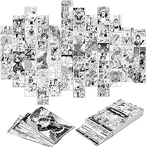 YINGENIVA 50PCS Anime Panel Aesthetic Pictures Wall Collage Kit, Anime Style Photo Collection Collage Dorm Decor for Teens and Young Adults, Wall Prints Kit, Small Posters for Room Bedroom Aesthetic