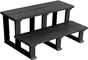 Highwood Spa Collection Two Tier Hot Tub and Spa Steps, 31", Black