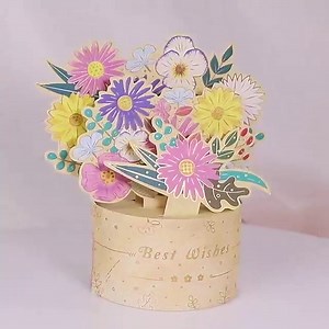 3D Pop Up Birthday Handmade Flower Greeting Cards，Mothers Day，Thinking of You，Congratulations All Occasion Gift Cards for Wife，Mum，Lovers，Women，Girl，Men，Boy，Friends (Green)