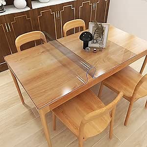 OXIGG Clear Table Cover Protector - 16x48 Inch 1.50 mm Thick Rectangle Table Protector for Dining Room Table, Nightstand, Countertop, Desk Mat Table Pads - Protects Desktop and Dresser -Easy to Clean