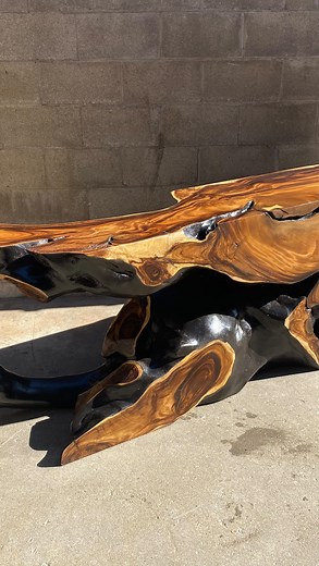 A Chamcha, root wood table from Thailand. No two are alike. 😍 Root Console Table, $1053 #nadeauchicago #furniturewithasoul #rootwood #thailand #newshipment #chicagodesign #chicagodesigner #chicagodreamhome #dreamhomes | Nadeau Chicago