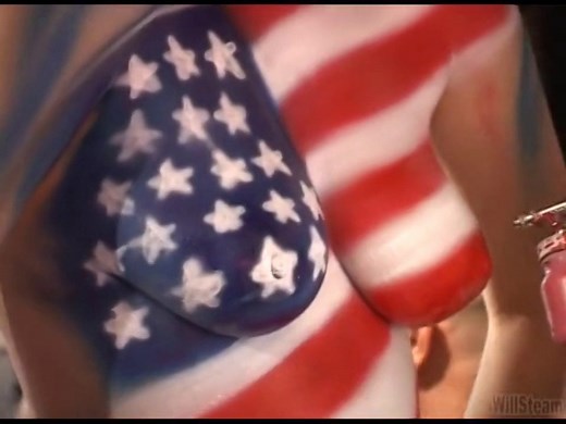 Body Painting on Duval Street in Key West