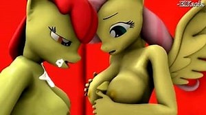 MLP FUTA 3D – Apple Bloom X Fluttershy – Fucked and Blowjob – CLOP 3D