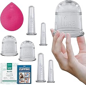 Bliss Face and Body Cupping Therapy Set – Includes Facial Cups for Cupping and Anti-Cellulite Cups - Release Fascia, Lymphatic Drainage, Natural Pain Relief